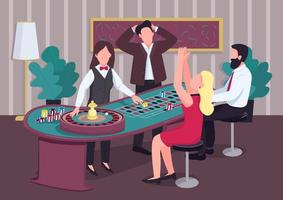 People around Casino table vector