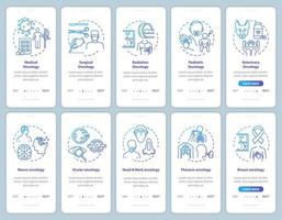 Oncology onboarding mobile app page screen vector