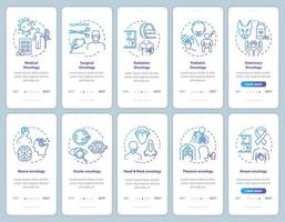 Oncology onboarding mobile app page screen vector