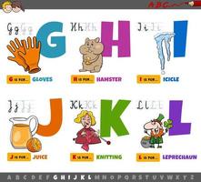 Educational letters for children from G to L vector