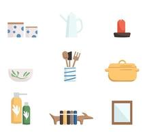 Home accessories objects set vector
