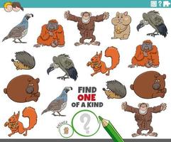 One of a kind with wild animals vector