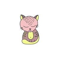 Cute cat in doodle style vector