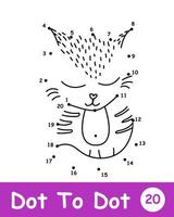 Dot to dot page with Cute cat vector
