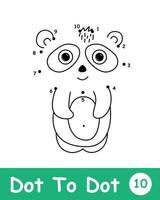 Dot to dot page with Panda vector