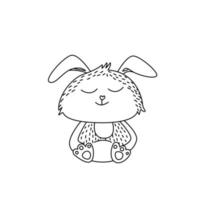 Cute rabbit icon in doodle style vector