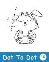 Dot to dot with Cute rabbit vector