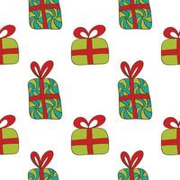 Merry christmas gifts pattern. vector