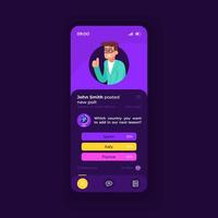 E learning application smartphone interface template. vector