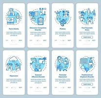 Mental disorders onboarding mobile app page screen vector