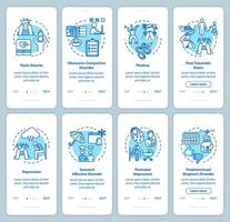 Mental disorders onboarding mobile app page screen vector