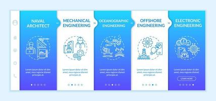 Marine engineering onboarding template. vector