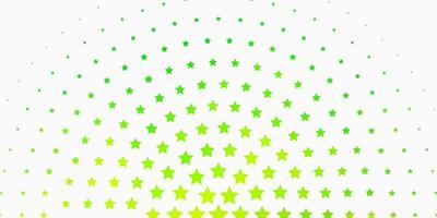 fondo verde claro con estrellas de colores. vector