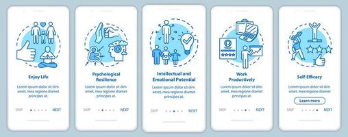 Mental health onboarding mobile app page screen vector