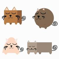 Collection of cats in different geometric shapes vector