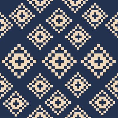 Seamless pattern of square abstract pixel shapes