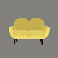 Yellow modern sofa for living room vector