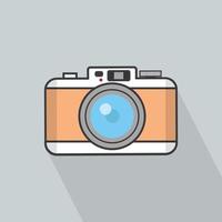 cámara de fotografía vintage con una larga sombra vector