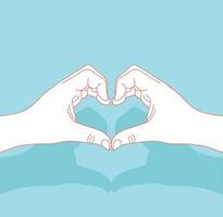 Hands making a heart shape gesture vector