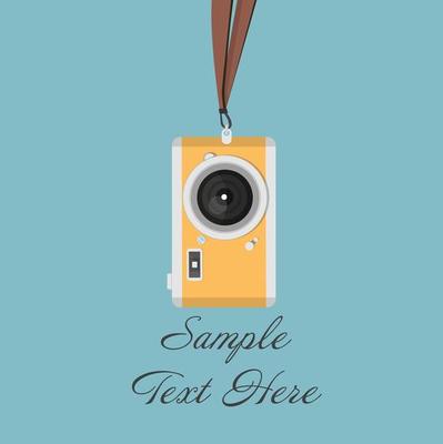 Vintage photography camera hanging on a strap