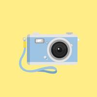 Blue camera with a strap vector