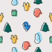 Seamless pattern of colorful Christmas elements vector