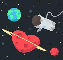 Astronaut floating in space background vector