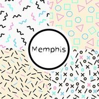 Set of seamless Memphis style background patterns vector