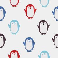 Seamless pattern of colorful penguins vector