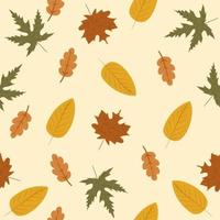 Seamless pattern of autumn leaves vector