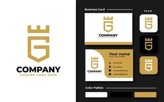 Gold business card template vector