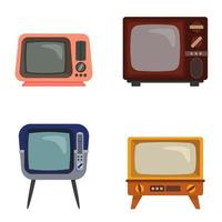 conjunto de diferentes televisores retro. vector