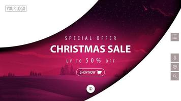 Christmas modern discount banner for website vector