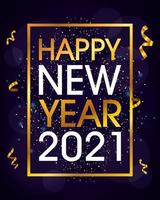 Happy New Year, 2021 golden poster celebration vector