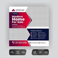 Real estate social media post template vector