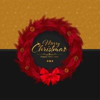 Merry Christmas and Happy New Year invitation card vector