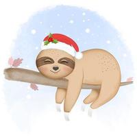 Sloth sleeping on the tree vector