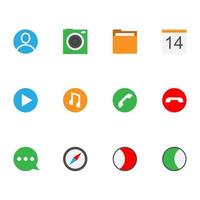 Conjunto de iconos de aplicaciones de teléfonos inteligentes modernos diferentes vector