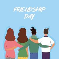 Happy young people hugging for Friendship Day celebration