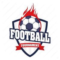 Football soccer sports emblem with ball vector