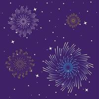 Fireworks burst explosion in the sky at night vector