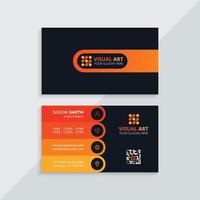 tarjeta de visita creativa en colores degradados naranja vector