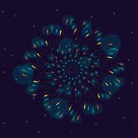 Fireworks burst explosion in the sky at night vector