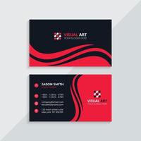 Red And Black Business Card vector