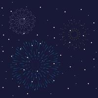 Fireworks burst explosion in the sky at night vector