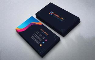 Modern Business Card with Colorful Shapes vector