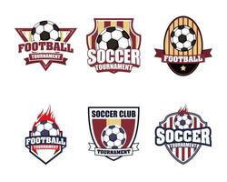 Football soccer sports emblem icon set vector