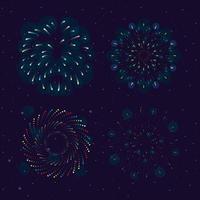 Fireworks burst explosion in the sky at night vector