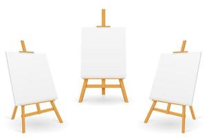 Wooden easel for painting and drawing set vector