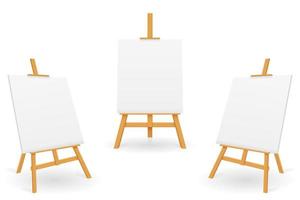 Wooden easel for painting and drawing set vector